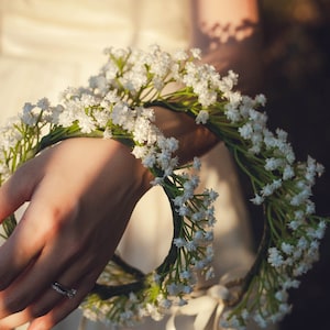 Corona de gipsófila, corona de gipsófila para niña, corona de flores, gipsófila, corona de gypsophila