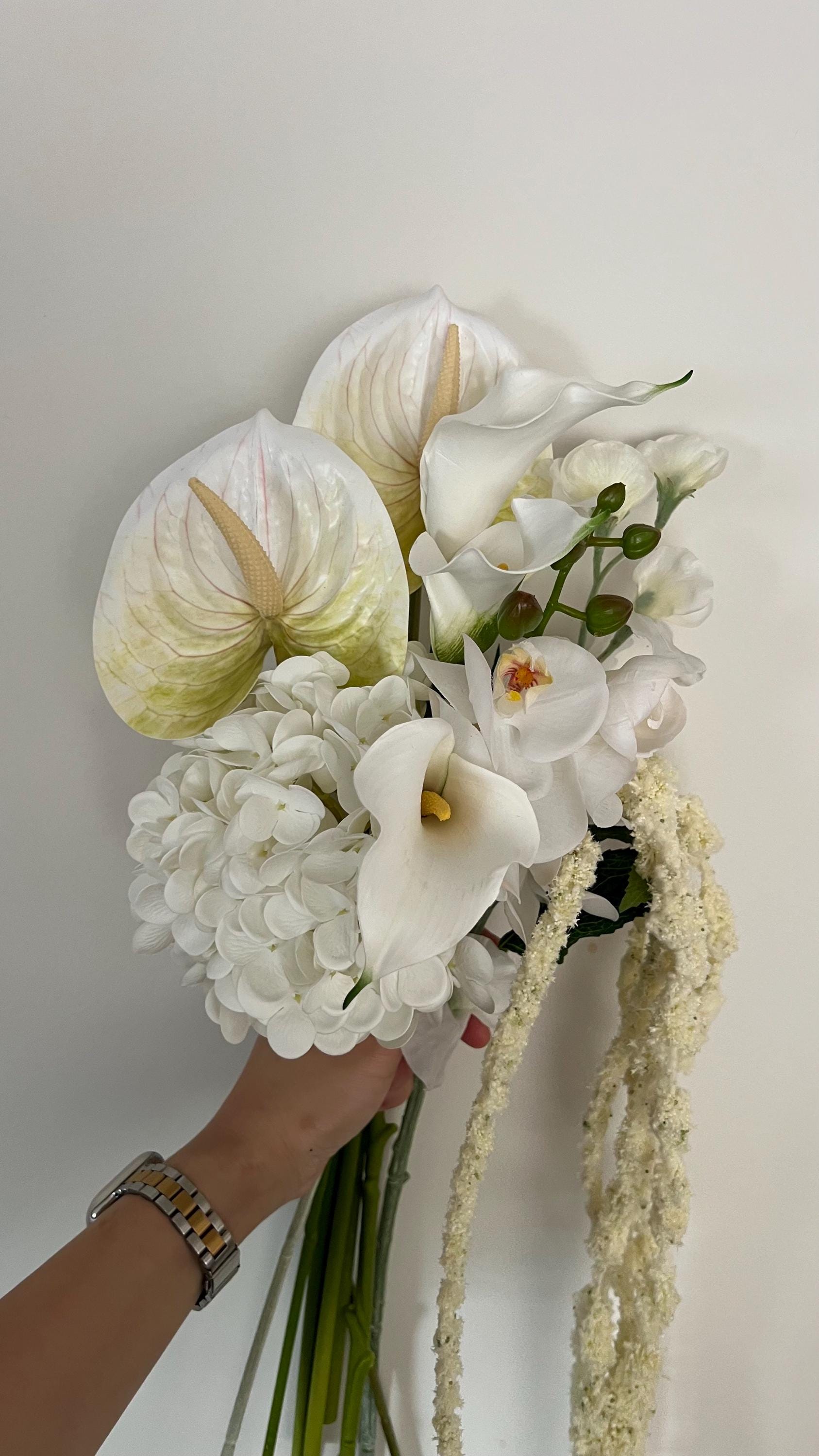 White Cascading Bridal Bouquet