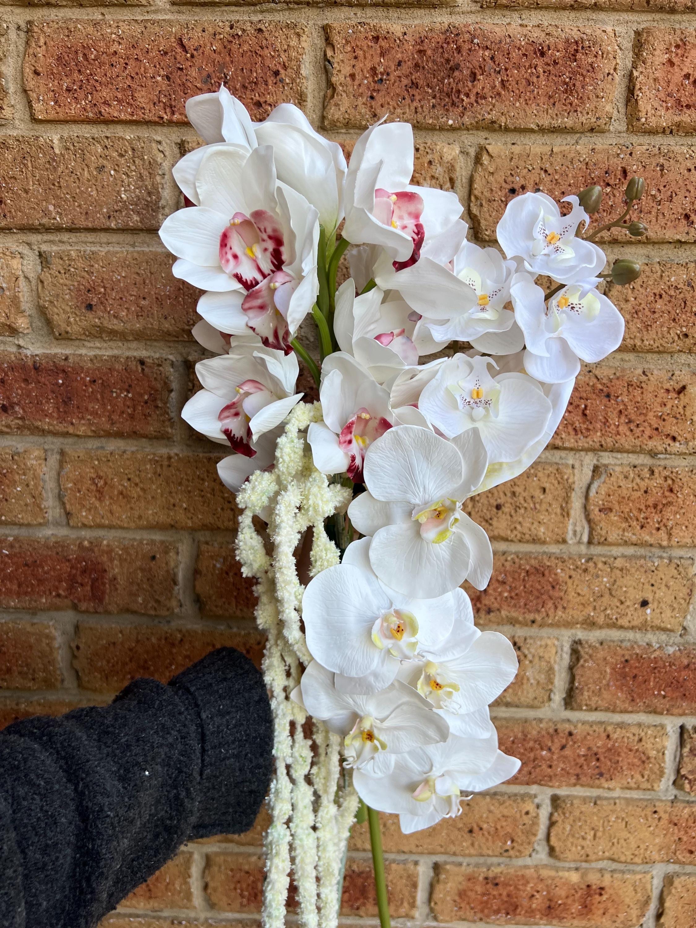 White Cascading Orchid Bridal Bouquet