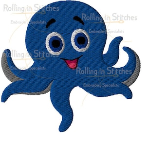 Machine Embroidery Design **Cute Octopus** PES 2 sizes, baby octopus