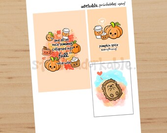 407 / Pumpkin Patch Printable Journal Card Set
