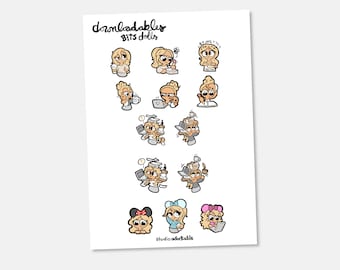 D013 / Bit Dolls A - Bundel 3 digitale planner stickers