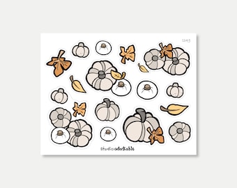 1243 / White Pumpkins deco stickers