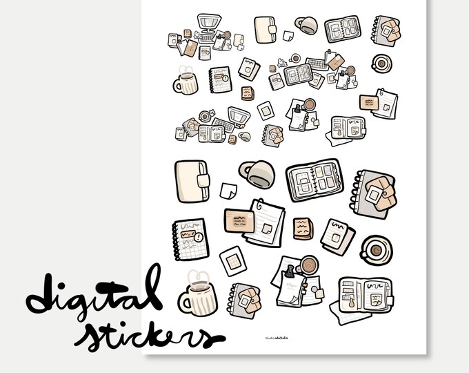 Back File Stickers D063 / Soft Stickers Digital and Printable Stickers, Silhouette Cut ...