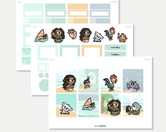 1427 / Moana Hobonichi planner sticker kit