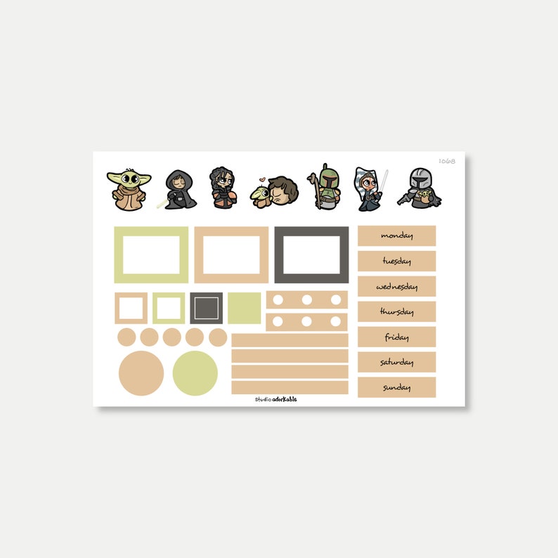 1068 / The Way Hobonichi cousin sized planner sticker kit image 3