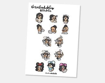 D016 / Bit Dolls D - Bundle 3 digital planner stickers