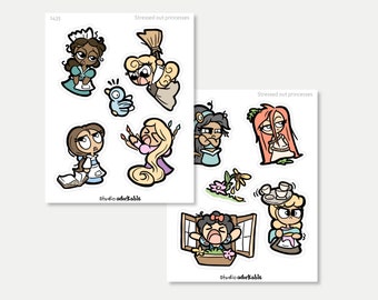 1435 / Stressed out princesses large stickers