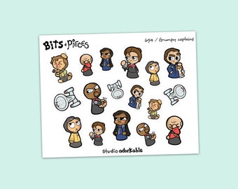 654 / Grumpy captains bits sticker sheet