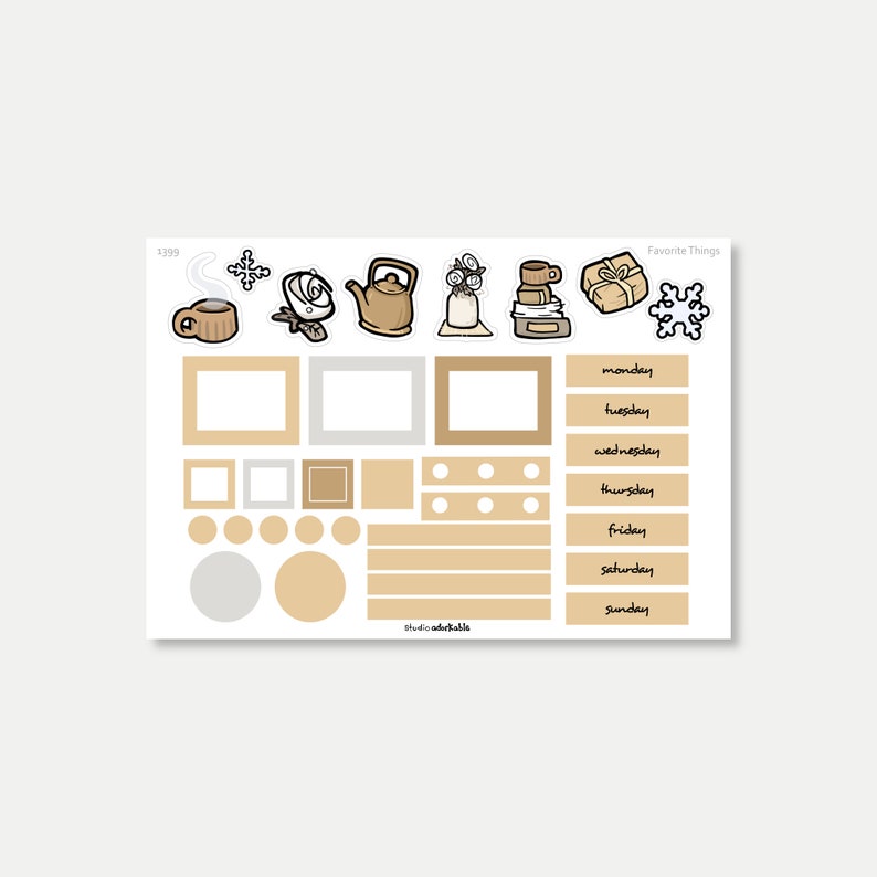 1399 / Favorite Things Hobonichi Cousin sized planner sticker kit image 3