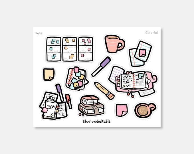 1417 / Colorful Sticker Sheet - Etsy