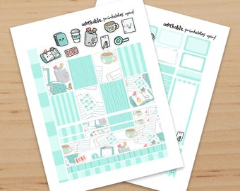 309 / Time to Plan Printable Planner Sticker Kit Digital Download and Cut File