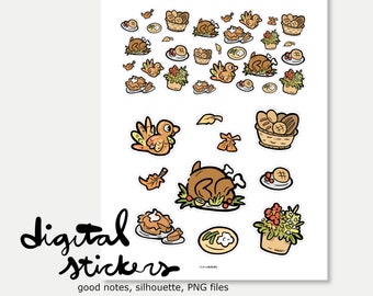 D119 / Thanksgiving PRINTABLE digital stickers