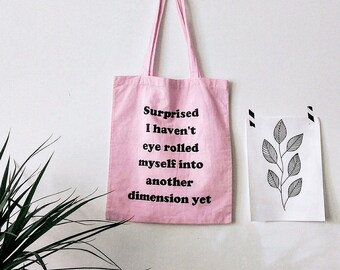 Pink TOTE BAG, valentines day, hand painted, pink cotton bag, millennial pink, baby pink, grocery bag, reusable bag, shoulder bag, pink bag