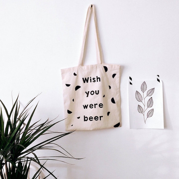 Beer TOTE BAG, valentines gift, beer gift, beer, personalized bag, hand painted, craft beer, beer print, reusable bag, beer lover, funny bag
