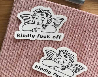 Angel sticker | funny and sarcastic stickers with angel crying