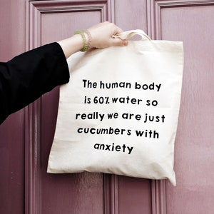 Sarcastic tote bag, funny text canvas bag, eco friendly bag, hand painted bag, pintado a mano, grocery bag with sarcastic message