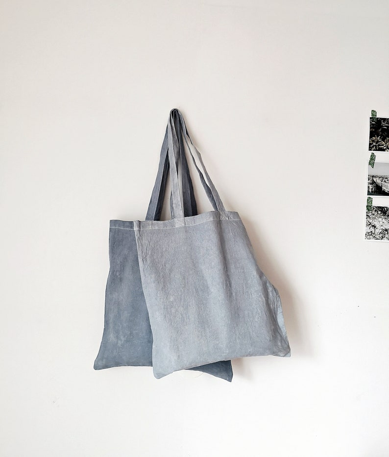 Blue TOTE BAG Hand Dyed Shopping Bag Grocery Bag Reusable Etsy UK