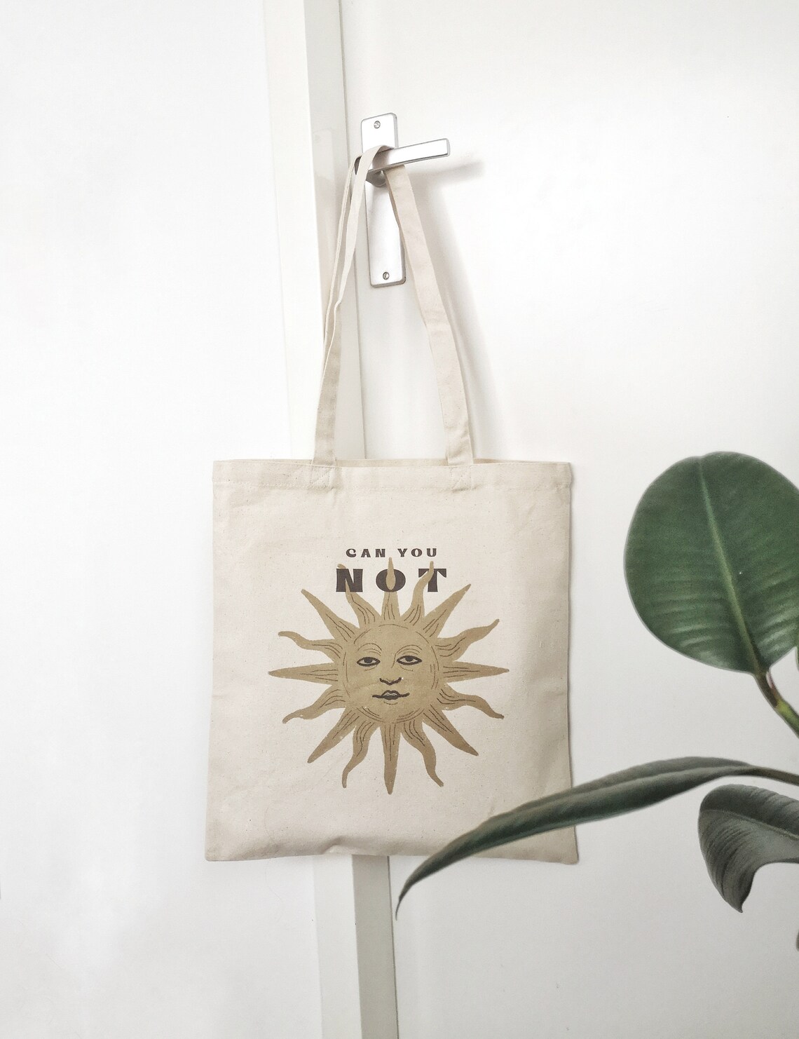 Sun Pattern Print Leather Tote Bag main image 0