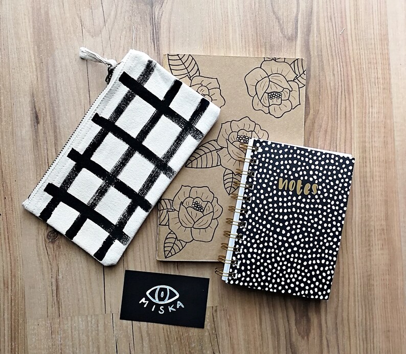 Organic Cotton Zipper Pouch Hand Painted Cotton Pouch Make Etsy