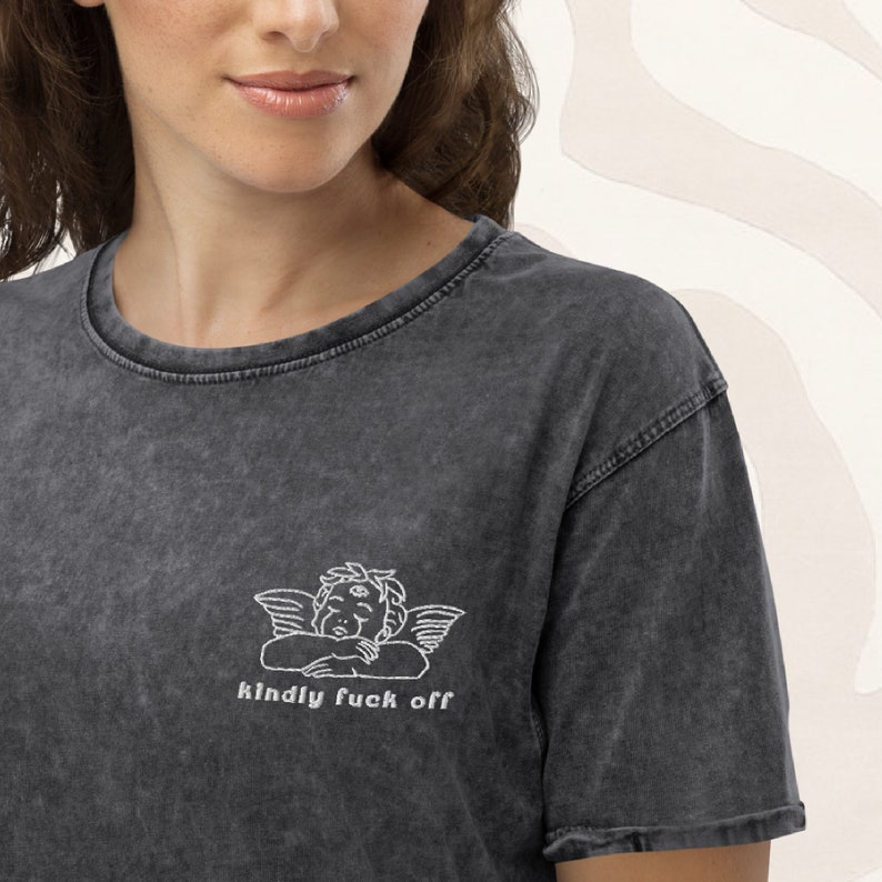 Cherub Angel Tshirt Embroided Vintage Angel Shirt Short Etsy UK