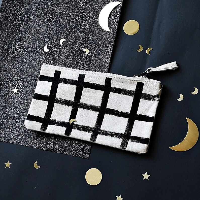 Organic Cotton Zipper Pouch Hand Painted Cotton Pouch Make Etsy