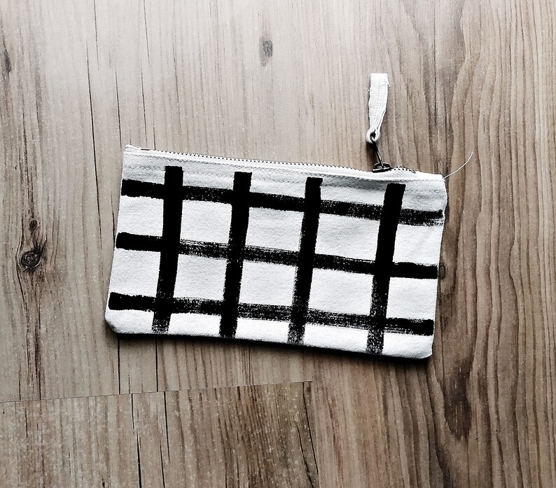 Organic Cotton Zipper Pouch Hand Painted Cotton Pouch Make Etsy