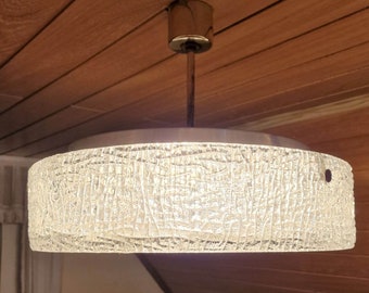 Mid Century Kaiser Leuchte - Eisglas Lampe aus den 1970ern