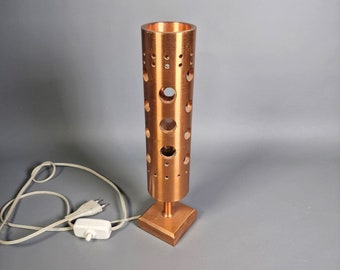 Heavy Mid Century Table Lamp Made of Copper - Handmade Vintage Table Lamp