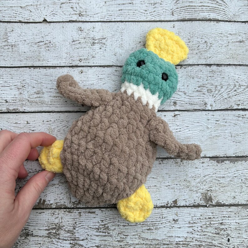 crochet duck snuggle gift, mallard lovey baby shower gift Bild 5