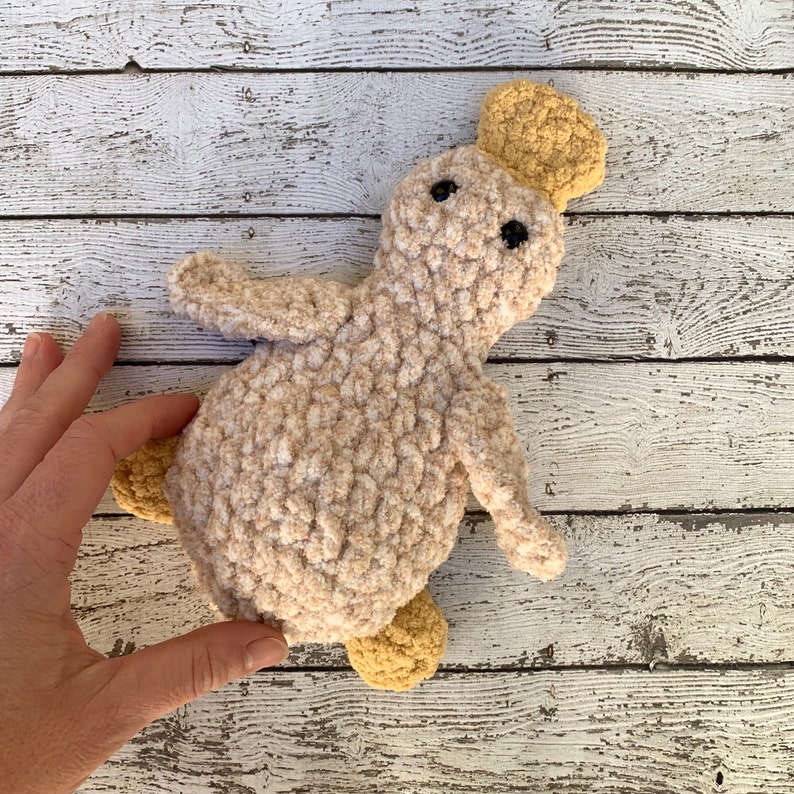 crochet duck snuggle gift, mallard lovey baby shower gift Mallard Hen