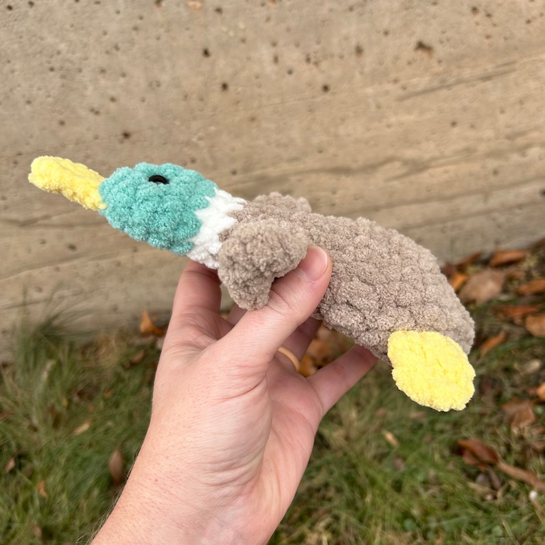 crochet duck snuggle gift, mallard lovey baby shower gift Bild 6