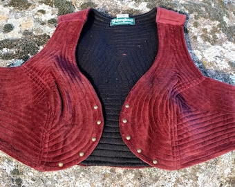 Velvet maroon with studded vest