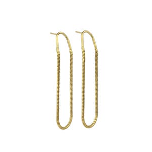 SALE Gold Chain Earrings,Gold Loop Earring,Gold Chain Stud Earring,Long Gold Thread Earrings,Unique Threader Earrings,Gold Chain image 2