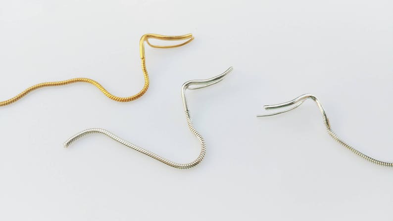 Threader Ear Climber Dangle Earrings Gold Ear Vines with Modern Twist image 8