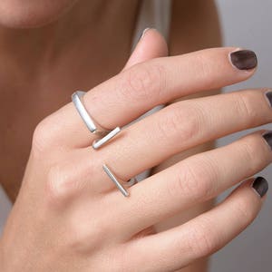 Geometric Square Sterling Silver Stacking Ring | Everyday Wear Band
