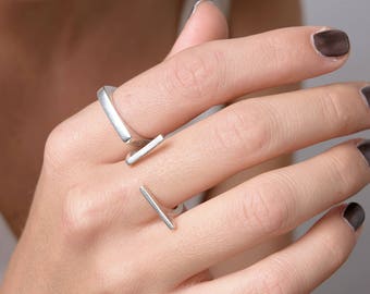 Geometric Square Sterling Silver Stacking Ring | Everyday Wear Band