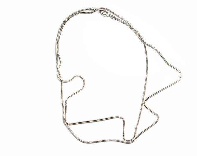Convertible 18K Gold Geometric Chain Necklace | Versatile Lariat or Layered Wrap | Modern Statement Jewelry