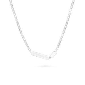 Men's Sterling Silver Tube Necklace: Movable Matte Pendant