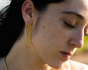SALE - Gold Chain Earrings,Gold Loop Earring,Gold Chain Stud Earring,Long Gold Thread Earrings,Unique Threader Earrings,Gold Chain