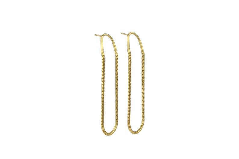 SALE Gold Chain Earrings,Gold Loop Earring,Gold Chain Stud Earring,Long Gold Thread Earrings,Unique Threader Earrings,Gold Chain image 2