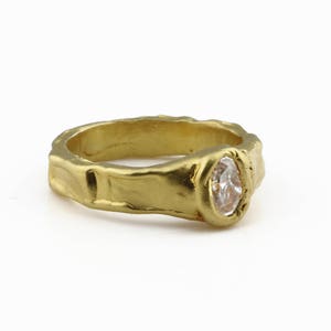 Raw Gold Faceted Ring | Organic Textured Gold Band | One-of-a-Kind Handmade Jewelry | Unique Engagement Ring
