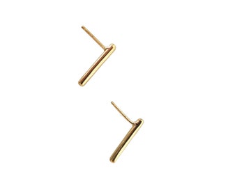 Minimalist Gold Studs | Dainty Bar Earrings | Girlfriend Gift