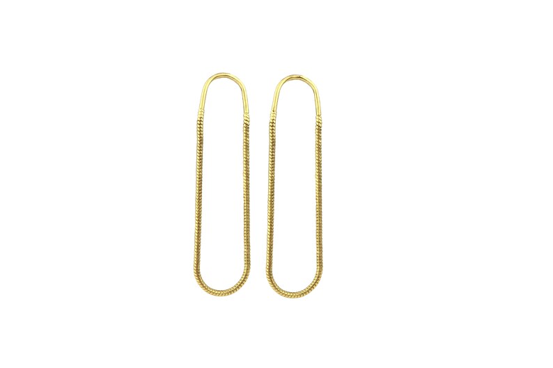 SALE Gold Chain Earrings,Gold Loop Earring,Gold Chain Stud Earring,Long Gold Thread Earrings,Unique Threader Earrings,Gold Chain image 9