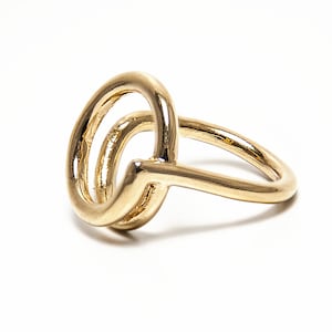 Unique Open Circle Geometric Statement Ring | 14K Gold-Filled Wire Ring for Women