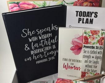 Proverbs 31:26 Gift Box For Christian Women  Prayer Journal Religious Encouragement Box She Speaks with Wisdom Gift Teacher Pastor Mom Gift