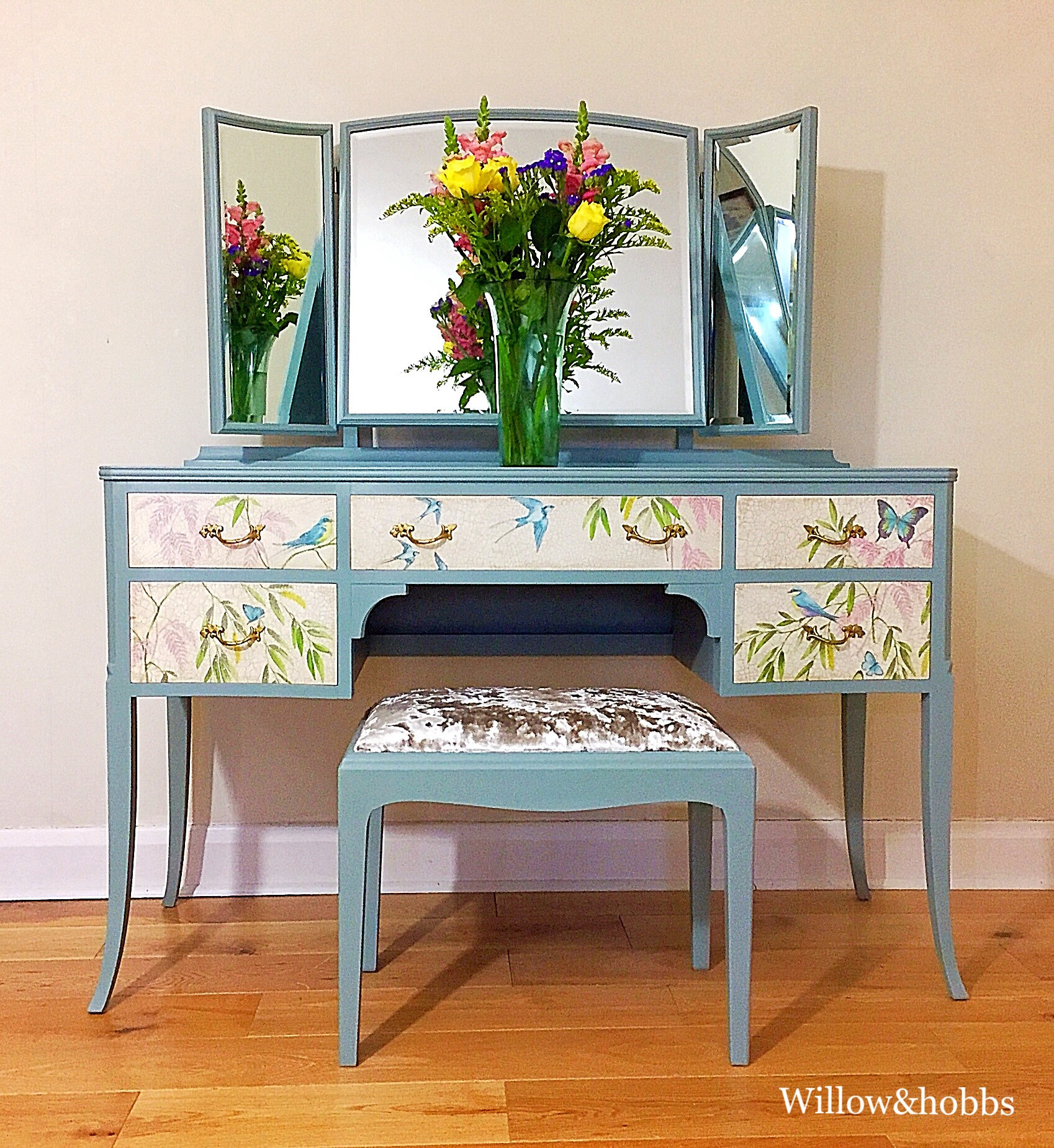Decoupage dressing sale table
