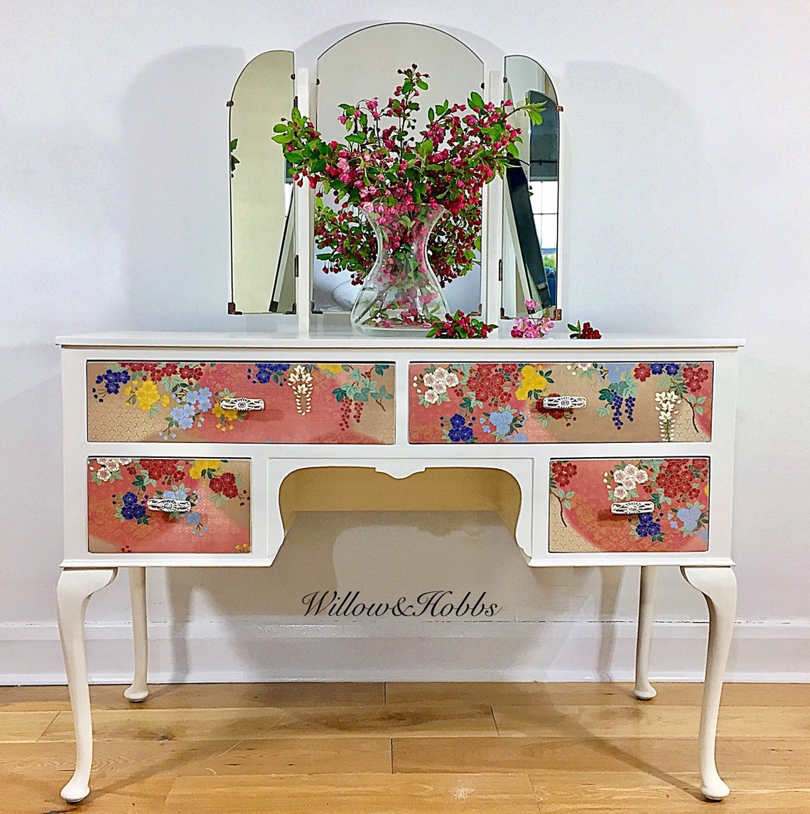 Dressing Table With Triple Mirror Painted and Designed to Etsy UK