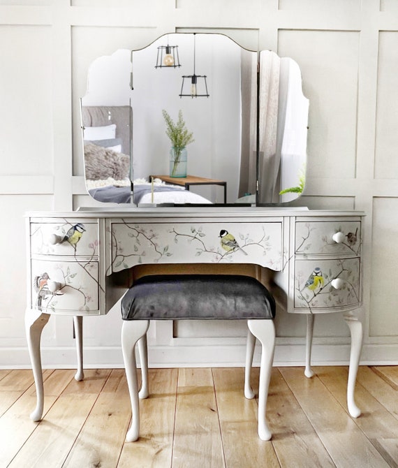 Dressing Table, dresser, vanity table, triple mirror, stool, Made to Order
