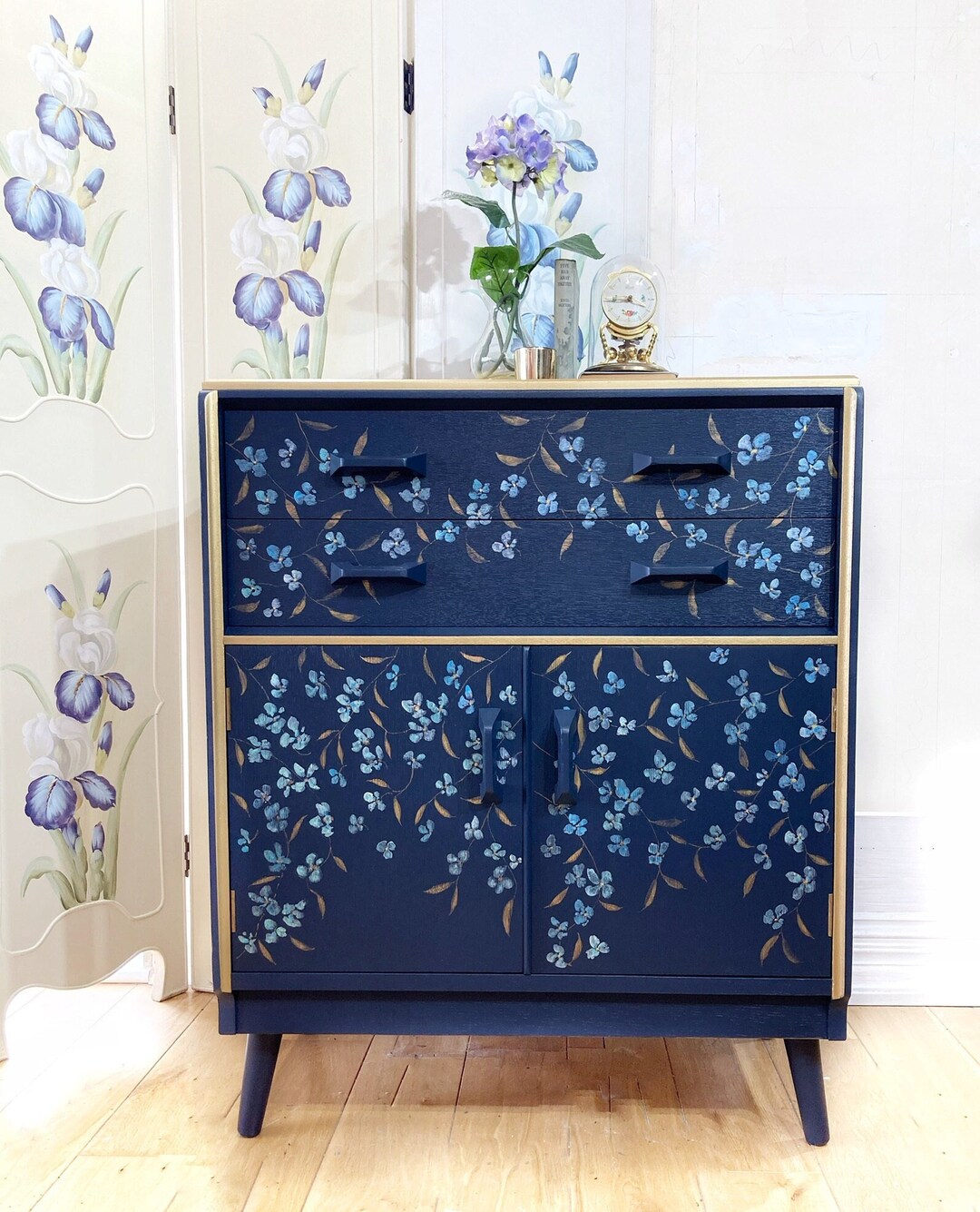 Painted Cabinet G Plan Hand Painted Floral Design - Etsy UK